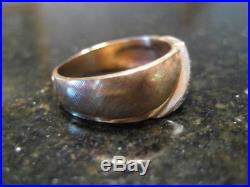 0.21 Ct Vintage Diamond Ring 14K Yellow Gold Men's Classic Design Size 9