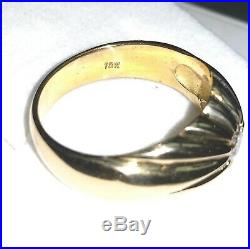 0.25ct Mens Vintage 18k Solid Yellow Gold Diamond Pinky Ring Size 9