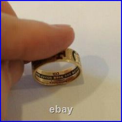 107 Year Old Vintage 14k Gold 32nd Degree Scottish Rite Masonic Mens Ring