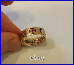107 Year Old Vintage 14k Gold 32nd Degree Scottish Rite Masonic Mens Ring