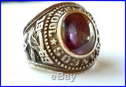 10K Gold Vintage Man's Class Ring Tanzanite Herff Jones Heavy 1969 16 Grams