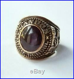 10K Gold Vintage Man's Class Ring Tanzanite Herff Jones Heavy 1969 16 Grams