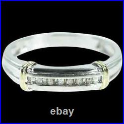 10K Men's 2Ct Lab Created Diamond Vintage Wedding Band Ring White Gold Plated