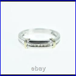 10K Men's 2Ct Lab Created Diamond Vintage Wedding Band Ring White Gold Plated