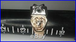 10K Solid Gold & Diamond 32nd Degree Vintage Men's Masonic Shriners Ring