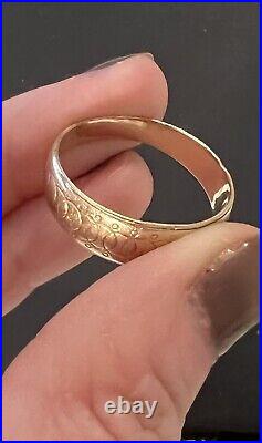10K Solid Yellow Gold Mens Wedding Band Ring Size 10.5 Circle Design Vintage