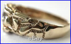 10K Yellow Gold Men's Vintage Starglo Nugget Diamond Ring (5 Grams, Size 11)