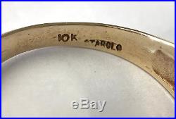 10K Yellow Gold Men's Vintage Starglo Nugget Diamond Ring (5 Grams, Size 11)