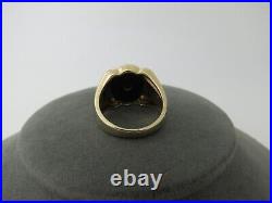 10k Men's Dason Vintage Ring Black Onyx Diamond Size 10.25 Yellow Gold 8.94 Gram