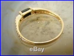 10k Vintage Gold Men's Onyx & Diamond RING Size 10.25 Fancy Band