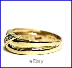10k yellow gold. 06ct SI2 H mens diamond wedding band ring 4.6g estate vintage