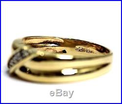 10k yellow gold. 06ct SI2 H mens diamond wedding band ring 4.6g estate vintage