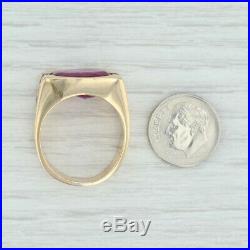 11ct Men's Ruby Ring 18k Yellow Gold Size 10.5 Vintage Signet