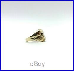 14K Gold Signet Ring Vintage Mens Monogram Letter R Size 11.5 Scrap or Not
