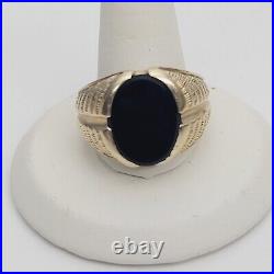 14K Yellow Gold Black Onyx ring Size 9.75 Vintage 10.0 grams Unisex Mens Ladies