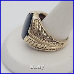 14K Yellow Gold Black Onyx ring Size 9.75 Vintage 10.0 grams Unisex Mens Ladies