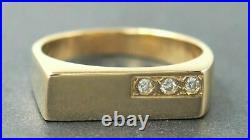 14K Yellow Gold Over Mens Diamond Vintage Wedding Pinky Band Ring 1.00 ct
