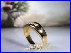 14K Yellow Gold Over Vintage Simulated Diamond Wedding Band Engagement Ring