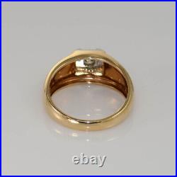 14K Yellow Gold Vintage Men's Diamond Ring. 34ct, 7.2g