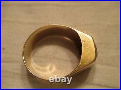14 Kt Rose Gold Antique Mans Ring With Citrine