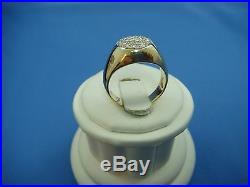 14k Gold Men's-boys Vintage Ring With 0.50 Ct Old Cut Diamonds, Size 7.75