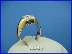 14k Gold Men's-boys Vintage Ring With 0.50 Ct Old Cut Diamonds, Size 7.75