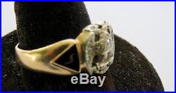 14k Gold Mens Antique Vintage Diamond Masonic 32nd Degree Ring size 12-3/4