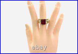 14k Gold Vintage Gemstone Men's Statement Ring Size11