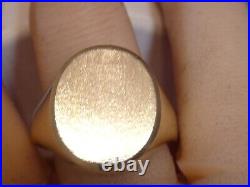 14k Yellow Gold Initial Signet Ring Engrave Your Initials Heavy 14.3 Grams VTG