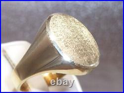 14k Yellow Gold Initial Signet Ring Engrave Your Initials Heavy 14.3 Grams VTG