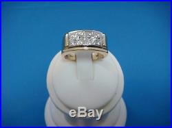 14k Yellow Gold Men's Vintage Retro Style Diamond Ring, 7.6 Grams, Size 10