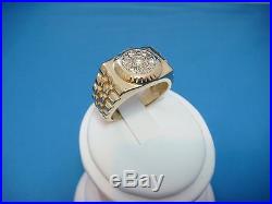 14k Yellow Gold Men's Vintage Ring 13.1 Grams, Size 10.75, 0.30 Ct T. W