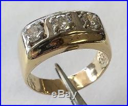 14k Yellow Gold Mens. 99 CT Diamond Ring Vintage Style APPRAISAL $2975