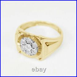 14k Yellow Gold Over 1.20 Ct Round Cut Diamond Pinky Ring Men's Wedding Band