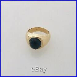 14k Yellow Gold Vintage Men's Bloodstone Pinky Ring 11.4g Size 6