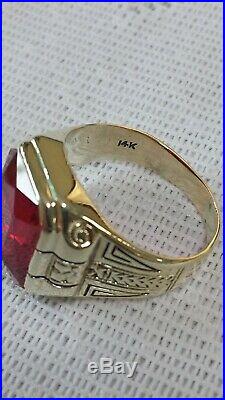 14k mens vintage ruby ring