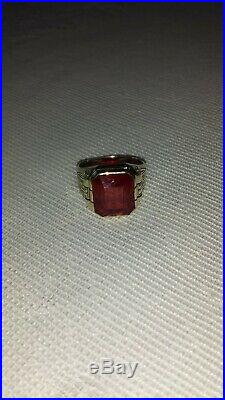 14k mens vintage ruby ring