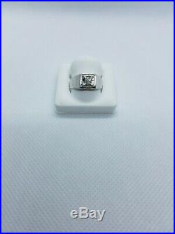 14k white gold Men Vintage 1980 Pinkie Ring with. 20CT Diamond size 6 pre-owned