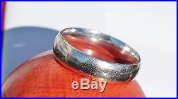 14k white gold size 11 wedding band ring 1950's vintage handmade 8.1gr