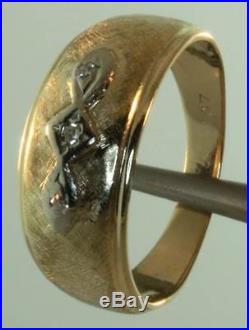 14k yellow gold. 03ct diamond VS G wedding band ring vintage 4.4g estate antique