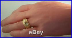 14k yellow gold. 03ct diamond VS G wedding band ring vintage 4.4g estate antique