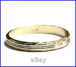 14k yellow gold 3.14mm mens wedding band ring 2.4g gents vintage estate antique