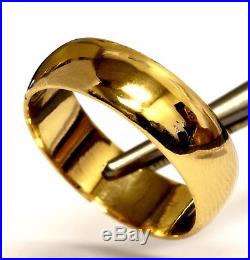 14k yellow gold mens wedding band ring 6.6mm vintage antique 6.2g estate