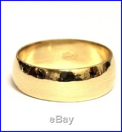 14k yellow gold mens wide wedding ring band 7.54mm 6.8g gents vintage estate