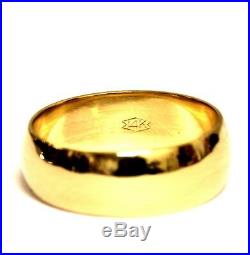 14k yellow gold mens wide wedding ring band 7.54mm 6.8g gents vintage estate