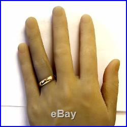 14k yellow gold womens mens milgrain wedding band ring 5.8g vintage