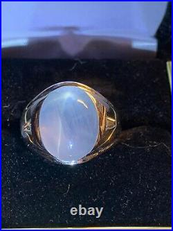16.80ctw Estate Vintage Natural Blue Star Sapphire Diamond 14k White Gold Ring