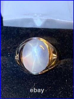 16.80ctw Estate Vintage Natural Blue Star Sapphire Diamond 14k White Gold Ring
