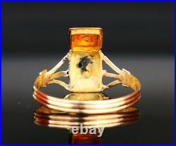 1839 Antique Nordic Poison Ring Men Unisex solid 18K Gold Ø 8.5 US / 1.6 g