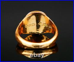 1874 Nordic Men Signet Ring Blood Stone solid 18K Gold Ø6.75 US / 3 gr